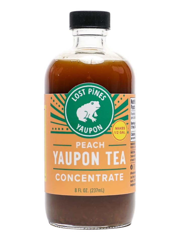 Peach Yaupon Tea Concentrate - Real Texas Peaches 8oz for wholesale by Lost Pines Yaupon Tea