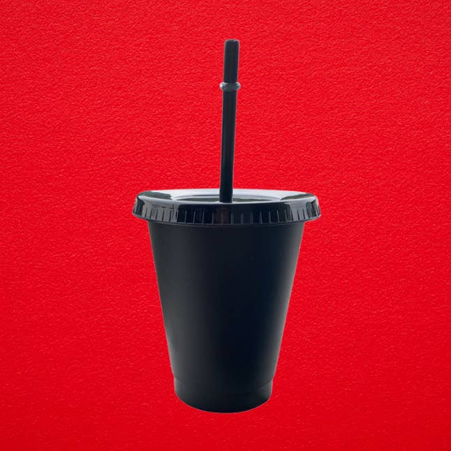 Black Cup (16oz) for wholesale by OMG Cups!