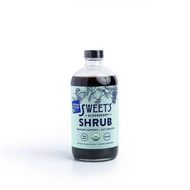Elderberry Shrub - 16 oz | Immune + Gut Health & Drink Mixer for wholesale by Sweet's Elderberry