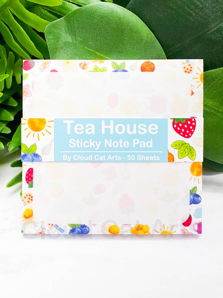 Tea House - Fruit Boba - Sticky Notepad for wholesale by Cloud Cat Arts