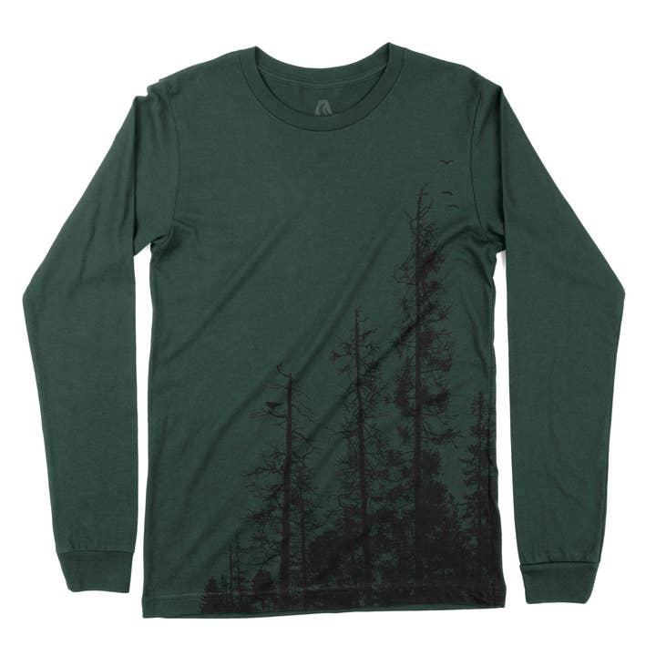 Pine Tree Forest Long Sleeve T-Shirt for wholesale by Black Lantern