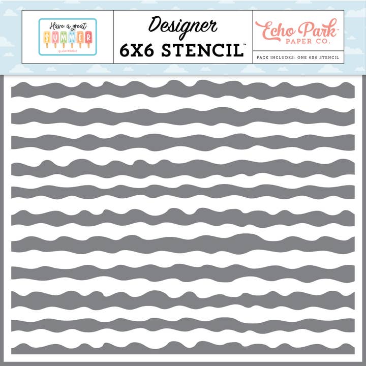 Ha en fantastisk sommar: Poolvågor schablon för wholesale av Echo Park Paper Co.