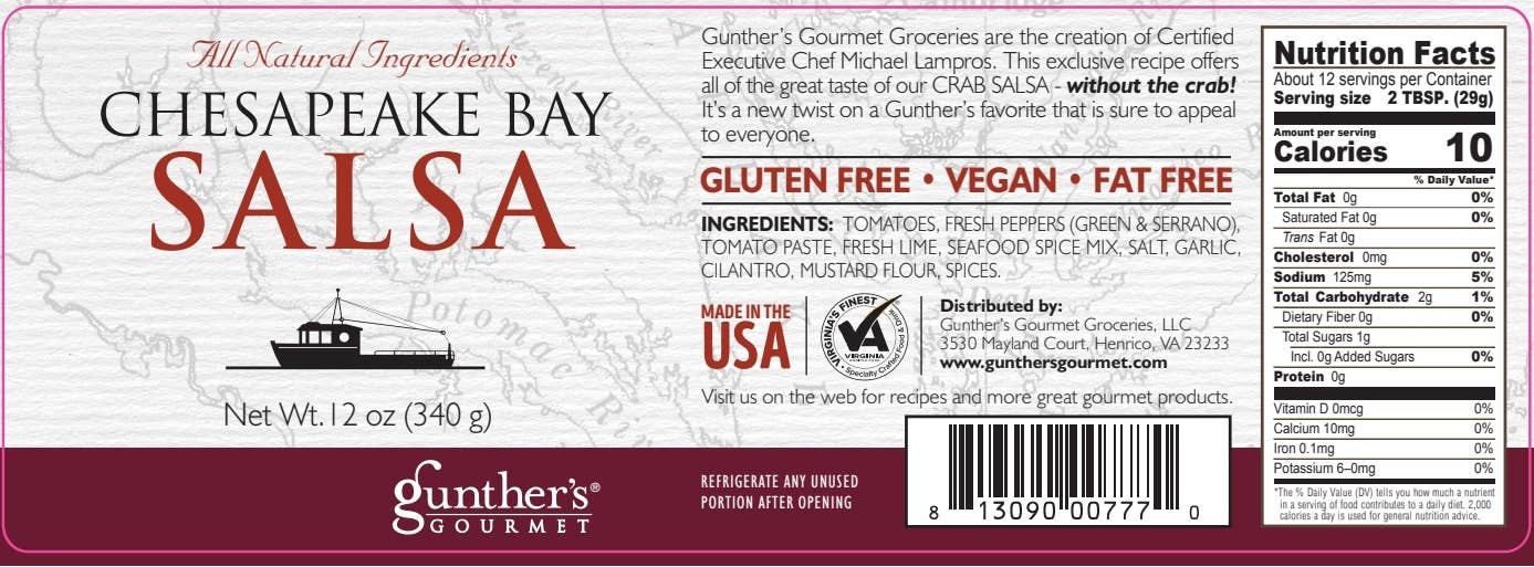 Gunther's Gourmet Groceries, LLC - Wholesale Salsa - Chesapeake Bay Salsa4