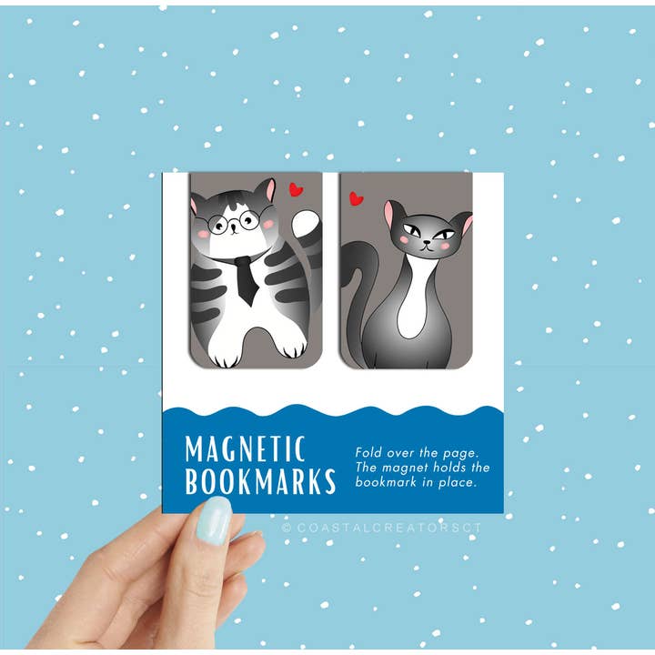 2-Pack Oriental Cats Magnetic Bookmarks (Packaged) for wholesale by Coastal Creators of Connecticut