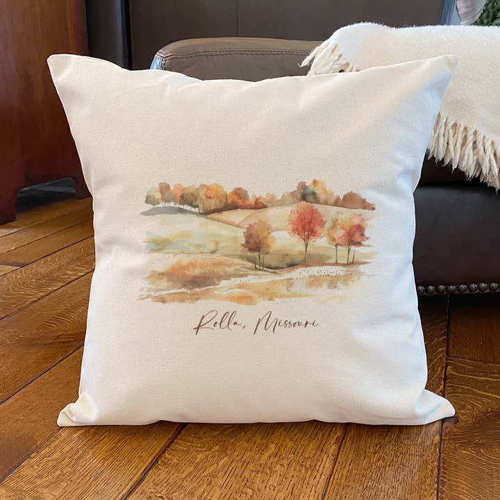 Herfst Rolling Hills - Aangepast Vierkant Canvas Kussen voor wholesale door North & Pine