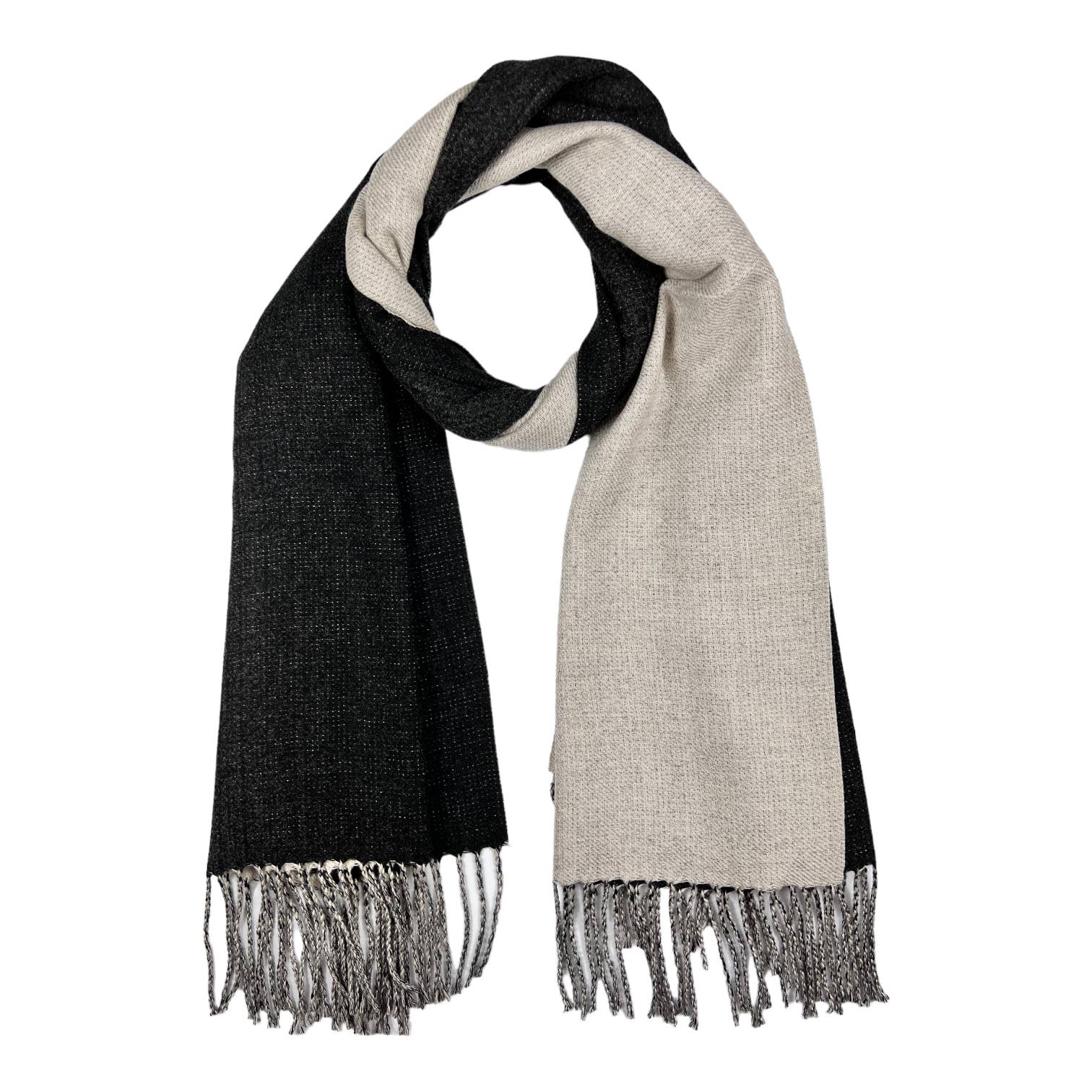 London Scarves - Vente Écharpe – femme - Écharpe réversible unie bicolore en mélange cachemire3