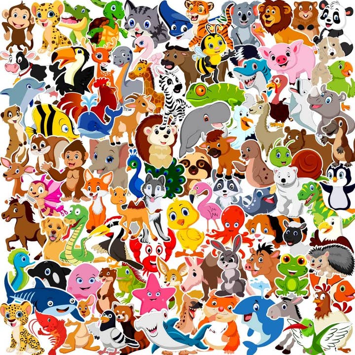 100-Pack Animal Stickers for wholesale by EL NIDO DESIGN