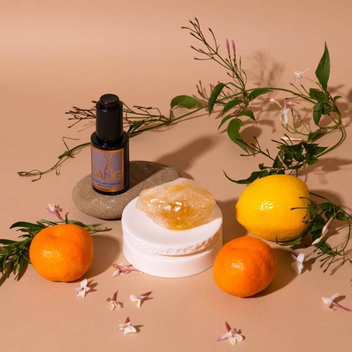 Ensemble de méditation en cristal Solaire et citrine pour la vente par Van Dang Fragrances