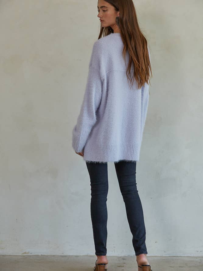 By Together - Wholesale Knit Sweater - Women's - W1606 | Knit Sweater Cotton Acrylic Nylon Fuzzy Pullover