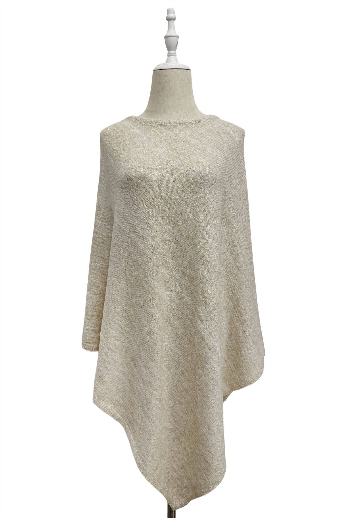 Fashion Scarf World – wholesale Poncho – Women's – Plain Cosy Metallic Thread Poncho0