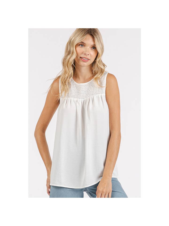 mittoshop - Wholesale Blouse - Women's - AIRFLOW SMOCKED YOKE SLEEVELESS BLOUSE3