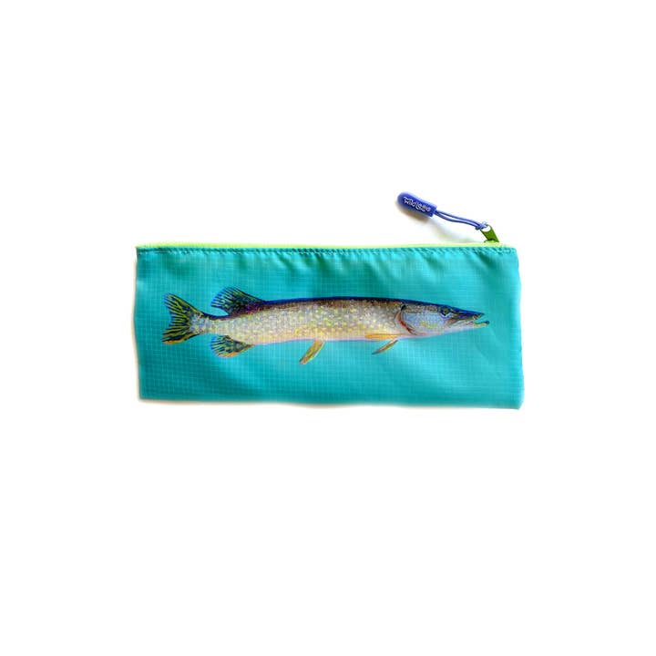 Northern Pike Long Zip Bag for wholesale by Wild Lettie
