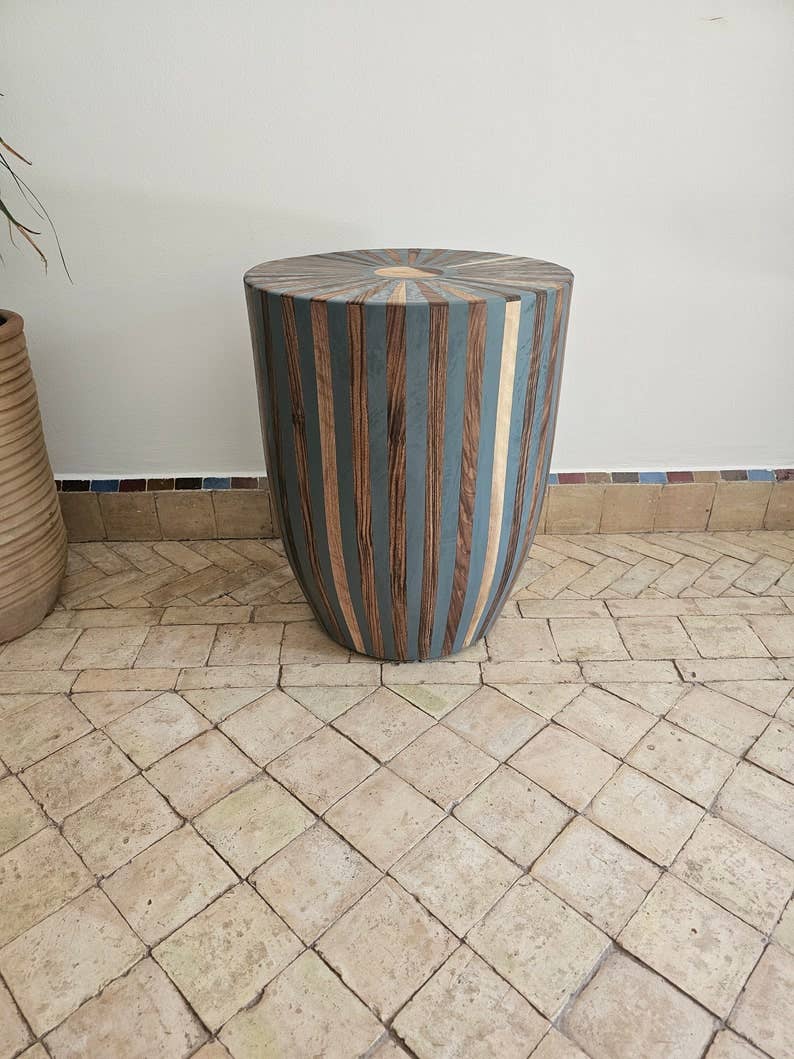 Melecraft - Vente Tables d'appoint - Table d'appoint ronde marocaine en bois — Design élégant en bois7