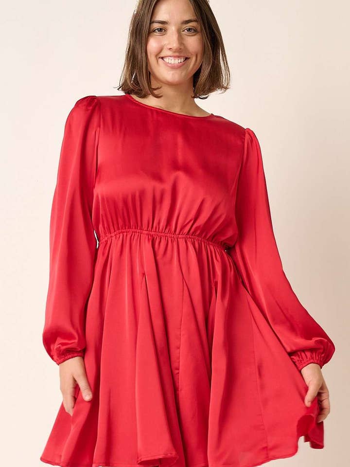 mittoshop - Wholesale Dress - Women's - PLUS SATIN CUT OUT BACK DETAIL MINI DRESS17