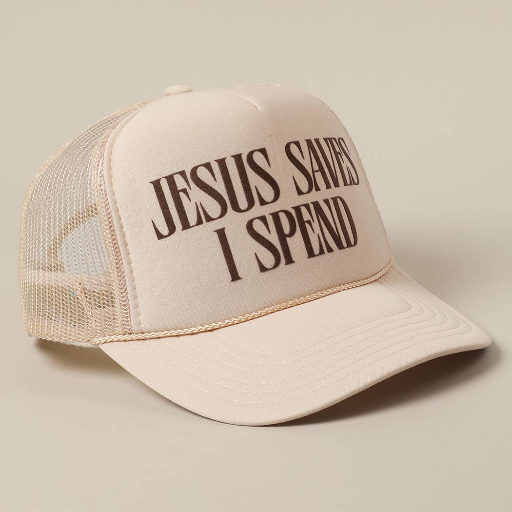 Fashion City - Vente Casquette de camionneur – unisexe - Casquette Trucker à Maille Arrière "JESUS SAUVE JE DÉPENSE"23
