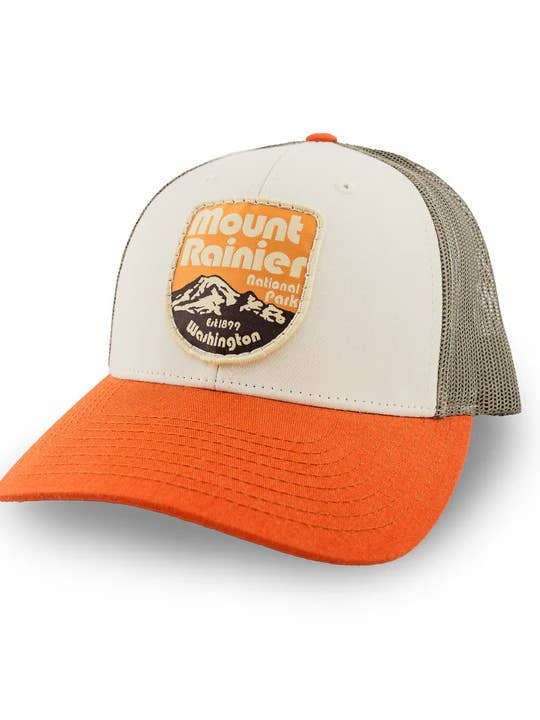 Mount Rainier Trucker Hat for wholesale by Northwest Vibes Supply Co.