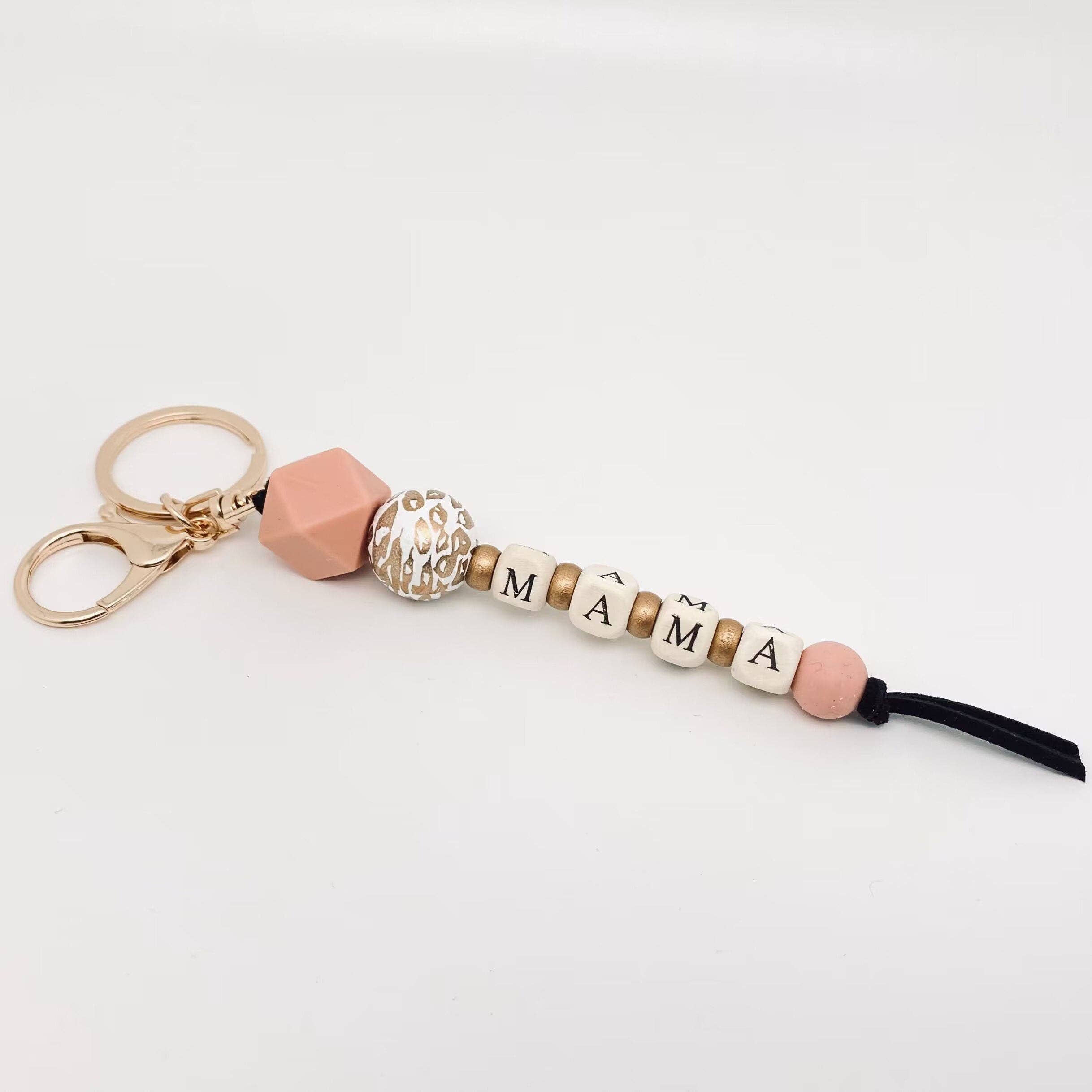 Mio Queena – wholesale Nyckelringar - Dam – Bohemisk stil silikon trä pärlstav nyckelring | Prydnad0