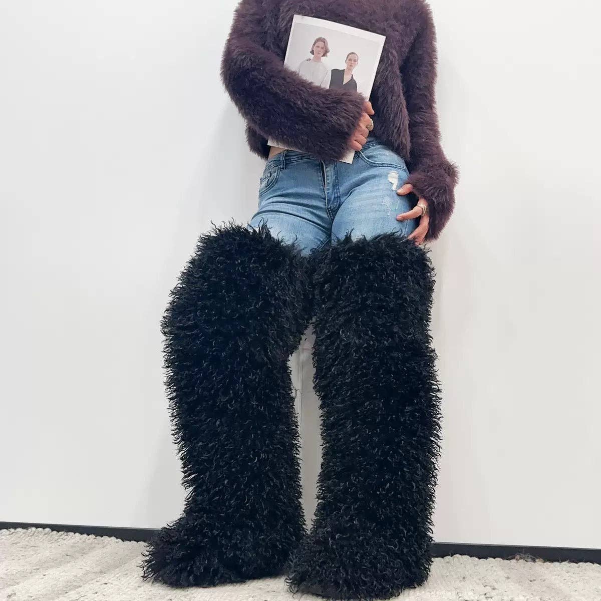 MB Fashion Wholesale - Wholesale Boots - Women's - EVERY FASHION Ultra-Shaggy Faux Fur Over-The-Knee Boots5