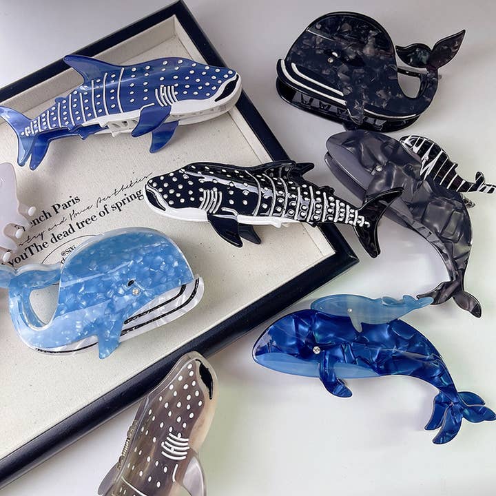 ACCITY - Wholesale Hair Clip - Women's - 2024 NEW OCEAN SHARK HAIR CLIP_CWAHA1344