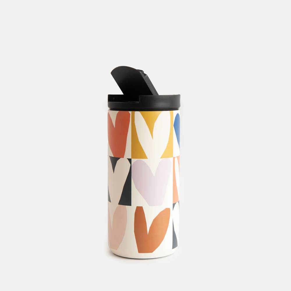 Caroline Gardner - Wholesale Insulated Mug/Tumbler - Multi Checkmate Hearts Insulated Coffee Cup1