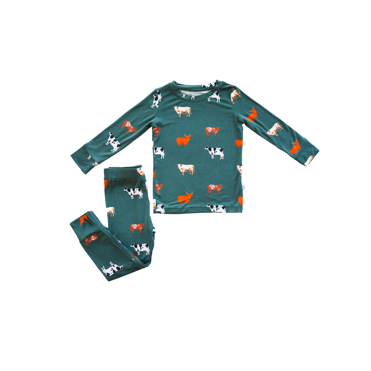 bug + bean kids - Vente Haut et bas de pyjama – enfant - Ensemble pyjama bambou 2 pièces pour tout-petit | Vache verte5