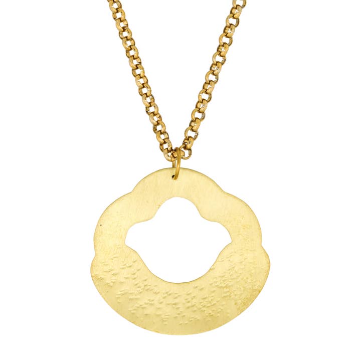 Pendente Rocco medio in ottone spazzolato per la vendita all'ingrosso da parte di Exclusive SB Jewelry