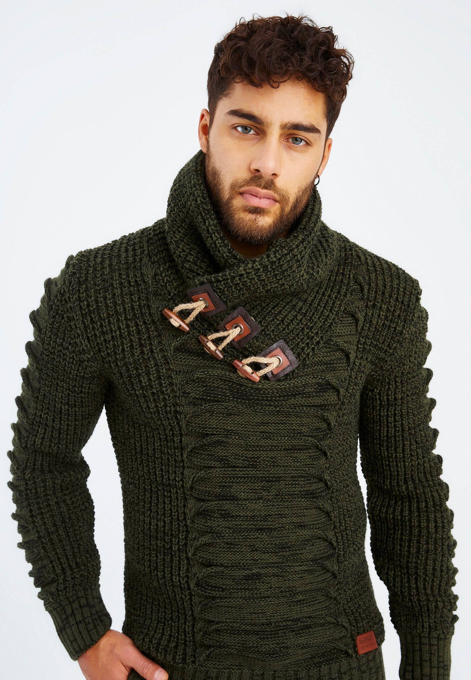 Leif Nelson GmbH - Wholesale Knit Sweater - Men's - Men's Knit Sweater Chunky Knit Shawl Collar LN-557524
