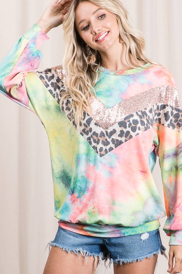 NEON KORALL LMT1812-Jag har nyanser Tie Dye Sweatshirt för wholesale på Faire4