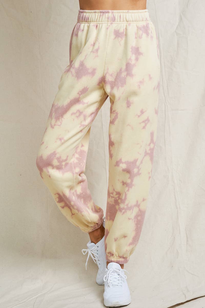 lalamia - Wholesale Lounge Sweatpants/Joggers - Women's - MPT28065C-TD-CAMEODUST/YELLOW5