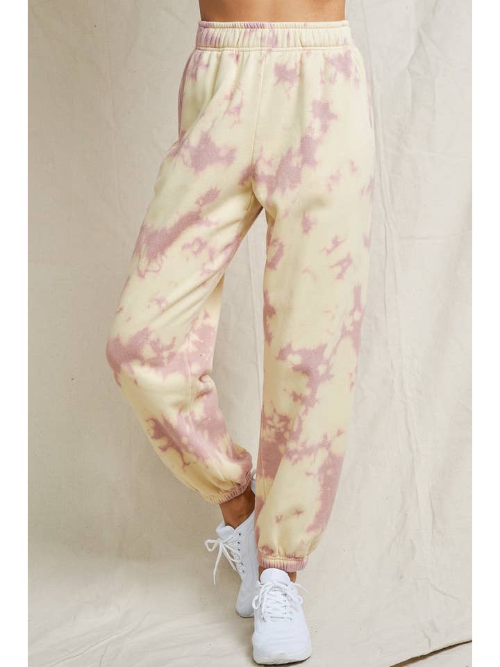 lalamia - Wholesale Lounge Sweatpants/Joggers - Women's - MPT28065C-TD-CAMEODUST/YELLOW5