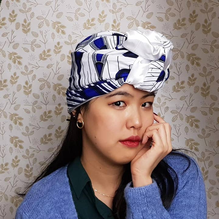 Turbante Fioritura blu per la vendita all'ingrosso da parte di Têt Maré