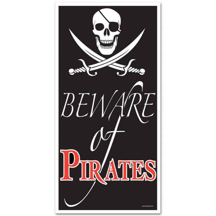 Beware of Pirates Door Cover - 1.5Mtr x 76cm for wholesale by 360 Degrees Ltd