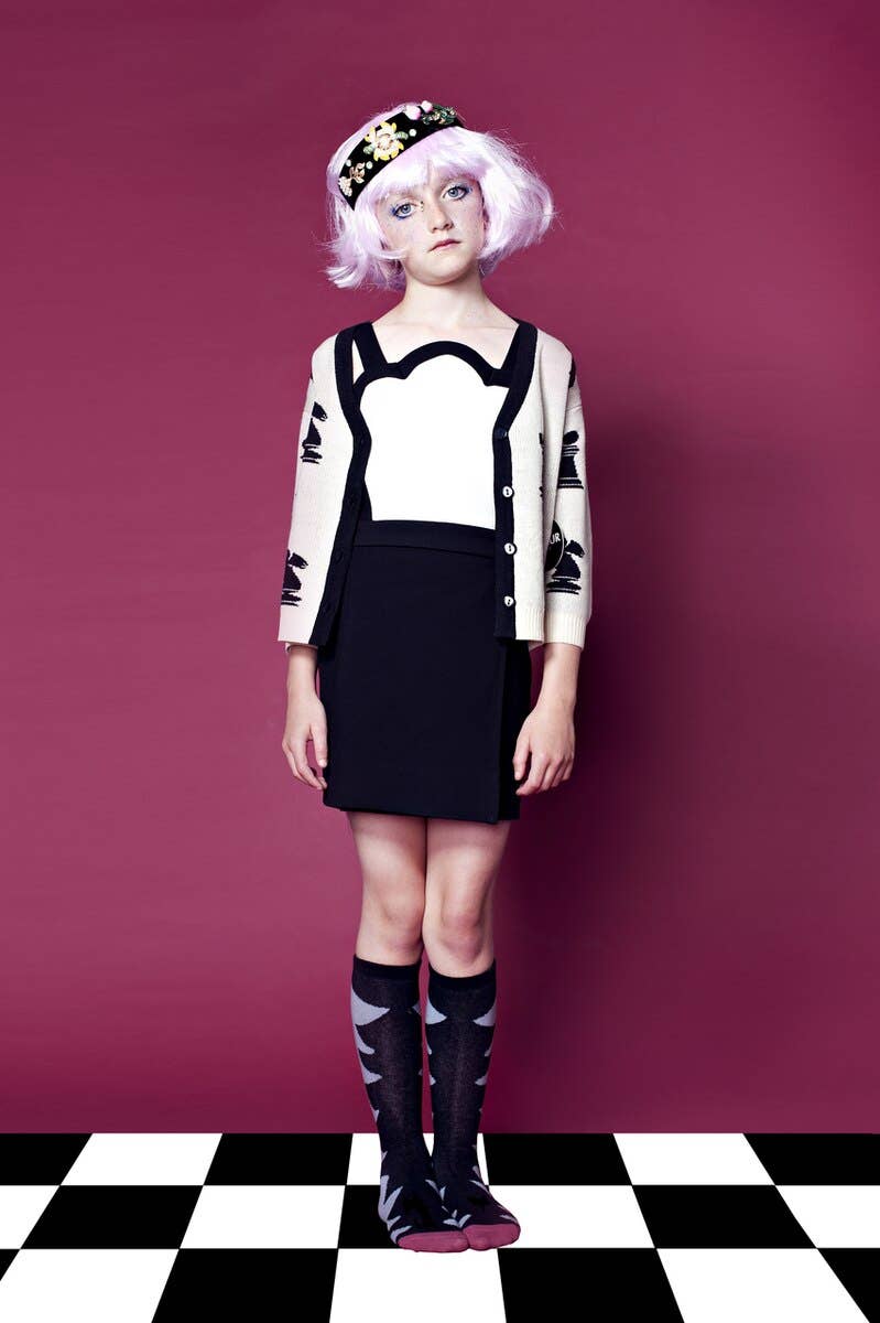 Amour Bows - Wholesale Cardigan - Kids - Chess Sweater Cream2