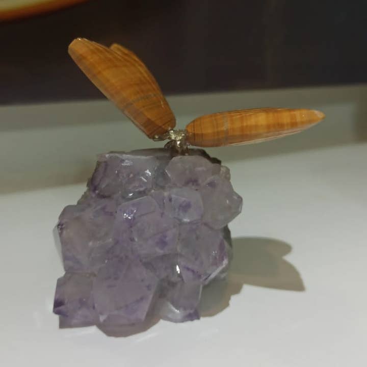 Luz das Pedras Naturais - Wholesale Spiritual Stone/Crystal - Amethyst Drusa Stone with Butterfly0