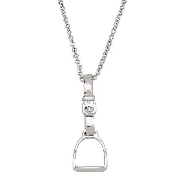 AWST Int'l Rhodium English Stirrup Necklace for wholesale by AWST Intl