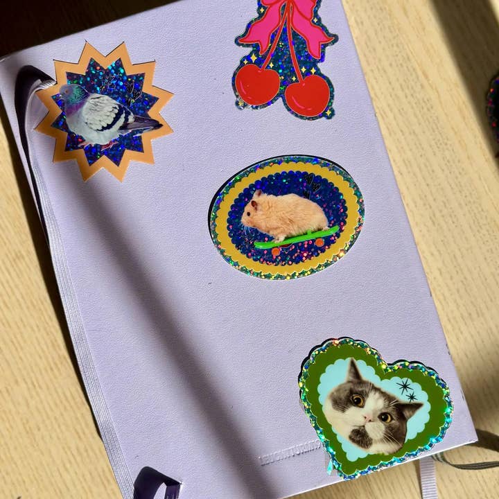 Shellflower - Wholesale Sticker - Skateboard Hamster Glitter Vinyl Sticker