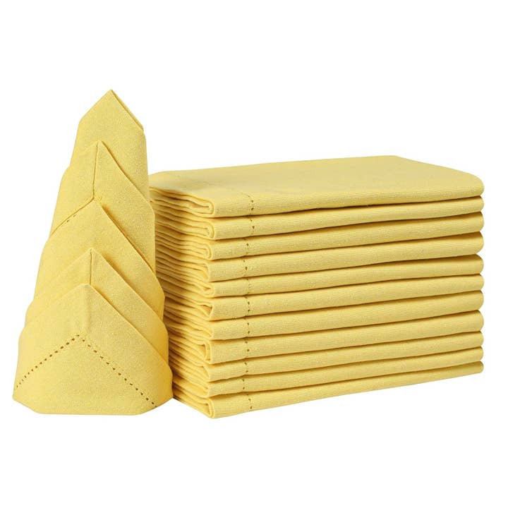 Cotton Cloth Dinner Napkins 18x18" Sand yellow - Set of 12 for wholesale on Faire