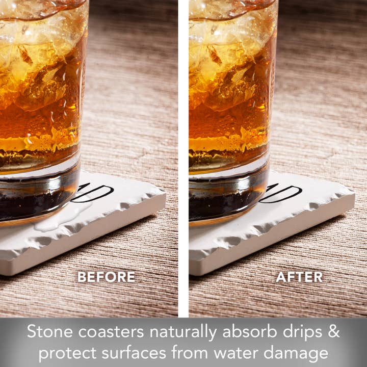 CounterArt/Highland Home/Thirstystone/CoasterStone - Wholesale Coasters - "By Par" Absorbent Stone Tumbled Tile Coaster 4pk