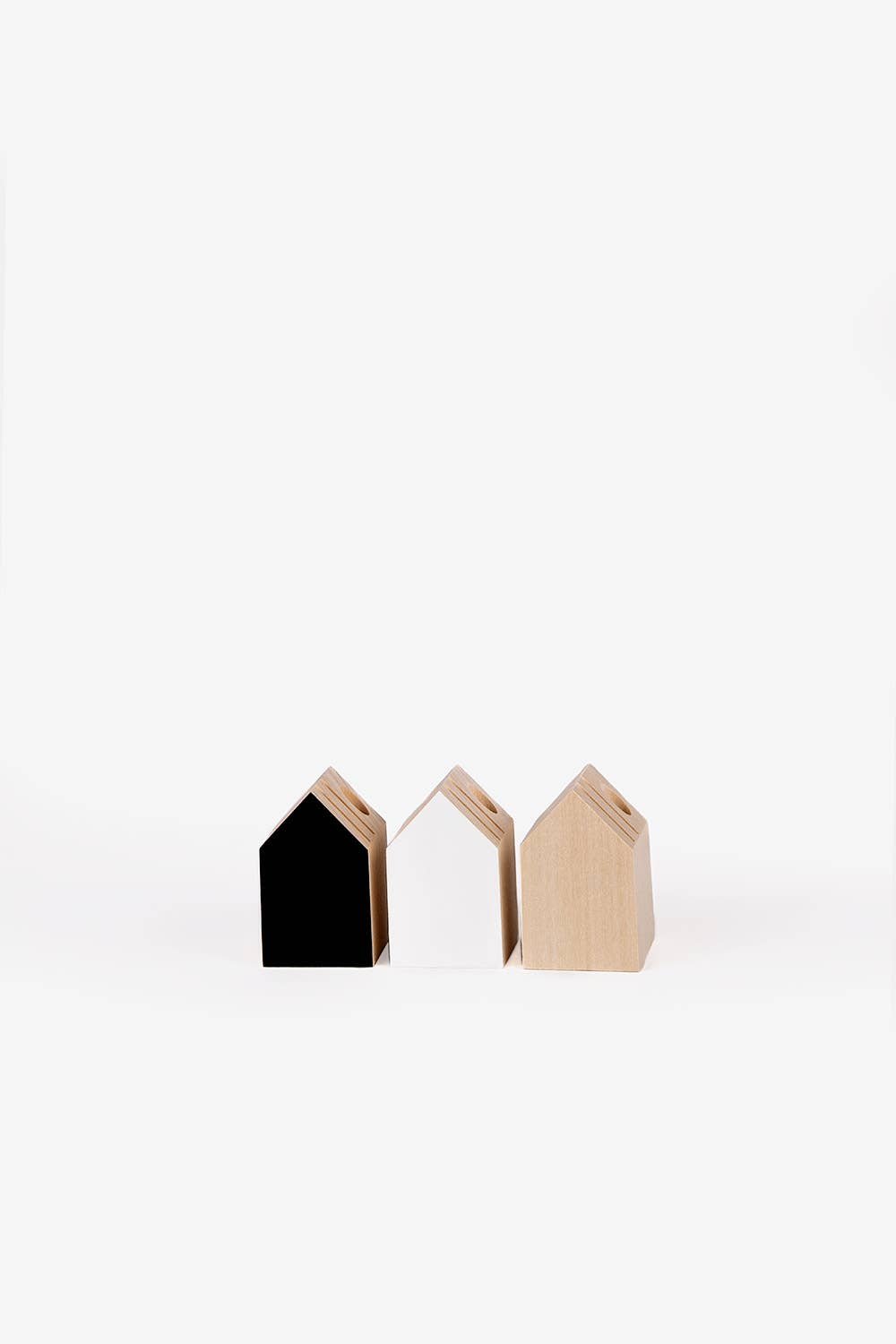 Cinqpoints - Wholesale Pencil Holder - Wooden houses card and pencil holders - Christmas Gift11