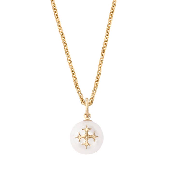 Maltese Cross Pearl Necklace for wholesale by Florin Arte Jewelry