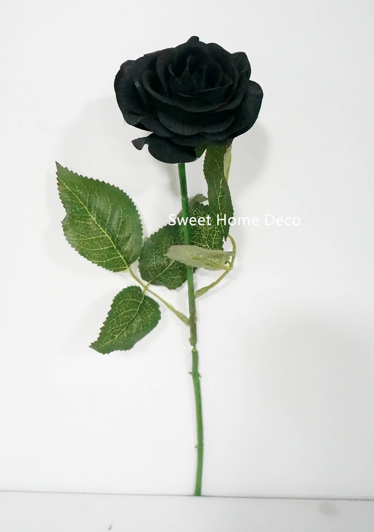 Sweet Home Deco - Wholesale Artificial flowers - 17'' Real Touch Rose Artificial Single Spray Black1