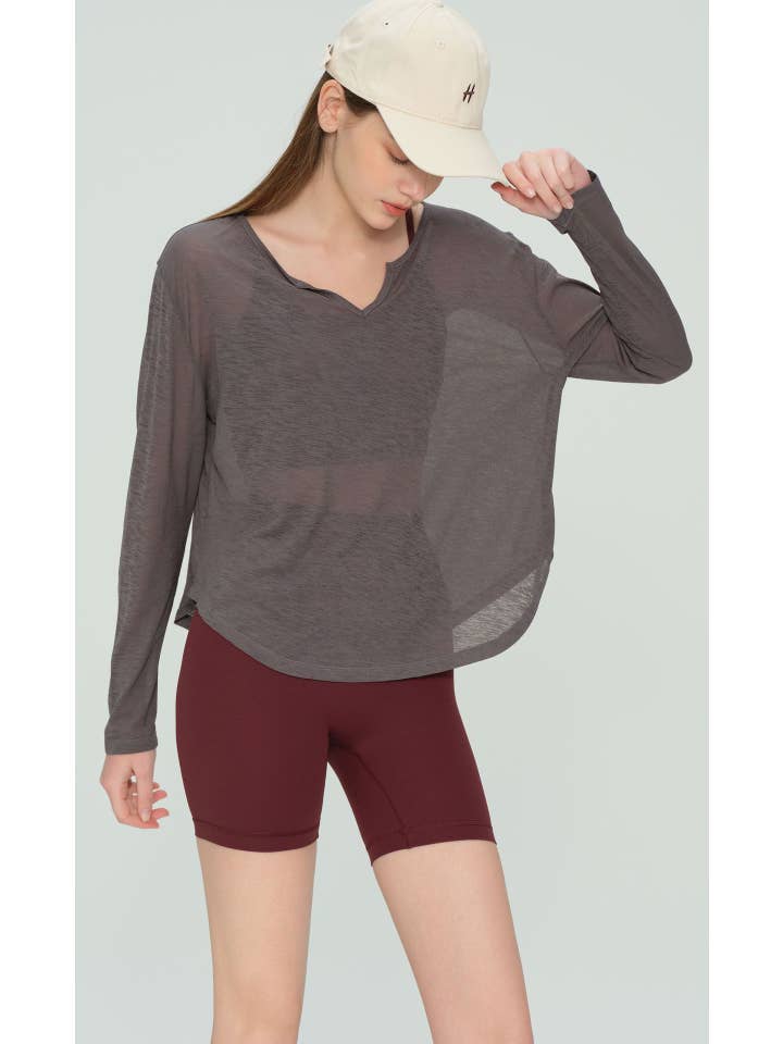 91thelabel - Wholesale Athletic Top - Women's - Calin Loose Fit Sheer Active Top Cover Up 1