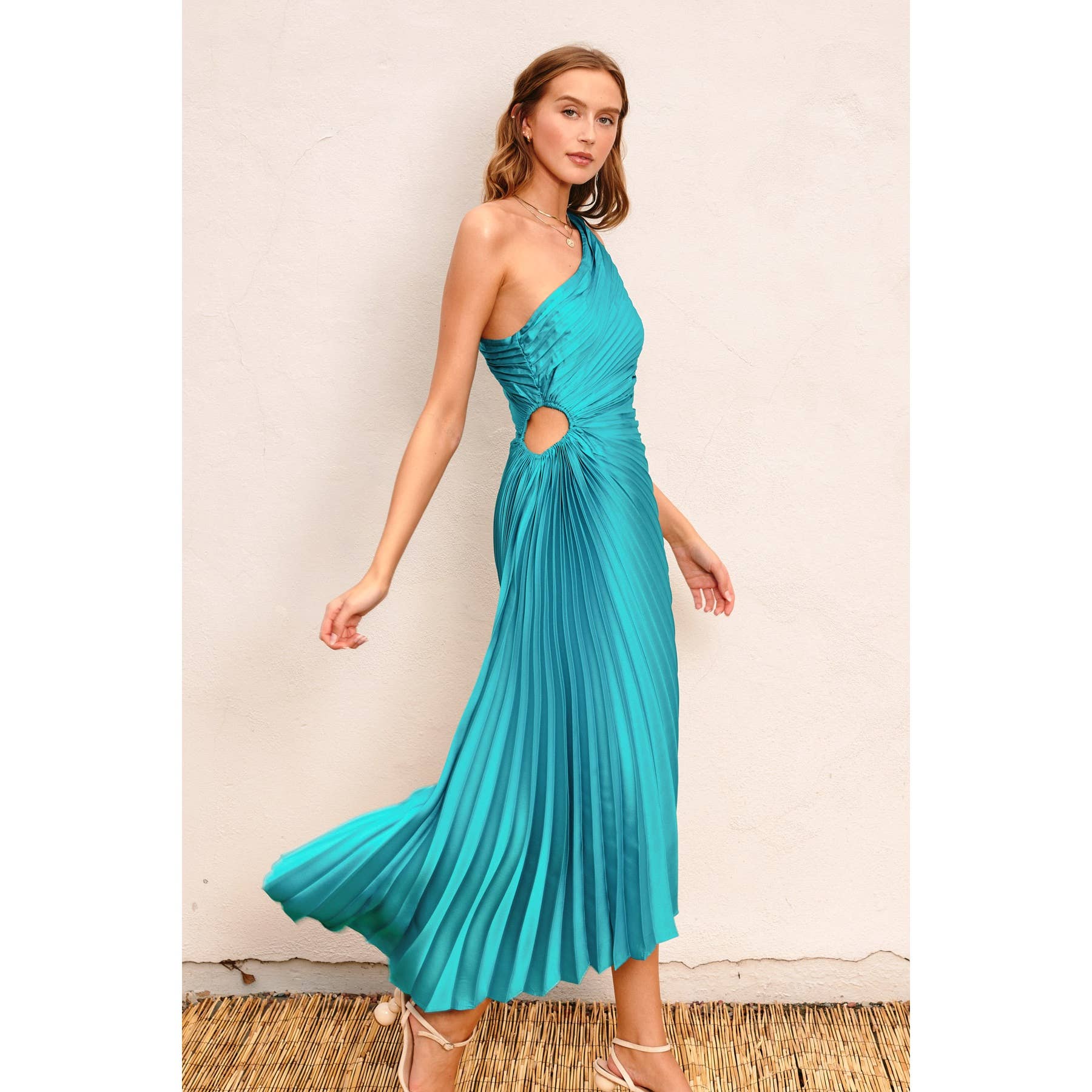 Dress Forum - Wholesale Dress - Women's - Olympia Asymmetrical Pleated Maxi Dress1