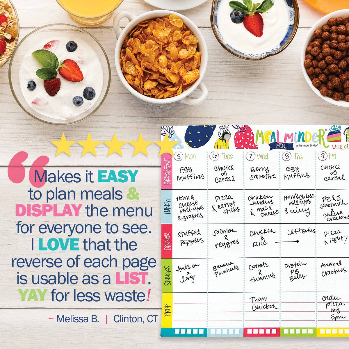 Denise Albright® - Wholesale Planner - 52-Week Meal Minder® Weekly Menu Planner Pad | Open Stock6