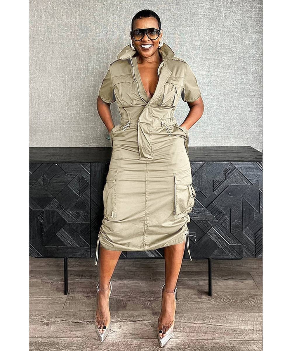 Aria Romance - Wholesale Dress - Women's - Utility Pocket Shirtdress10