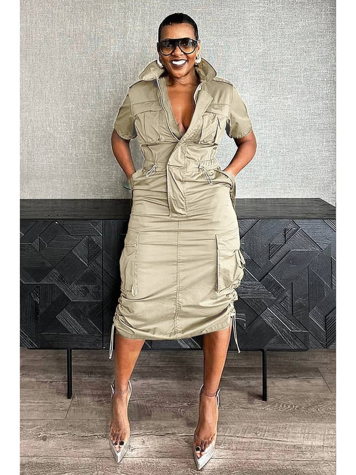 Aria Romance - Wholesale Dress - Women's - Utility Pocket Shirtdress10