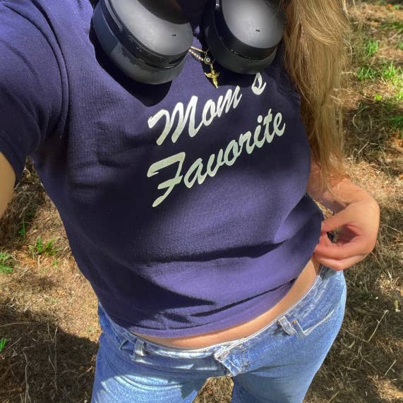 Mom's Favorite Baby Tee for wholesale by Sunday Violets