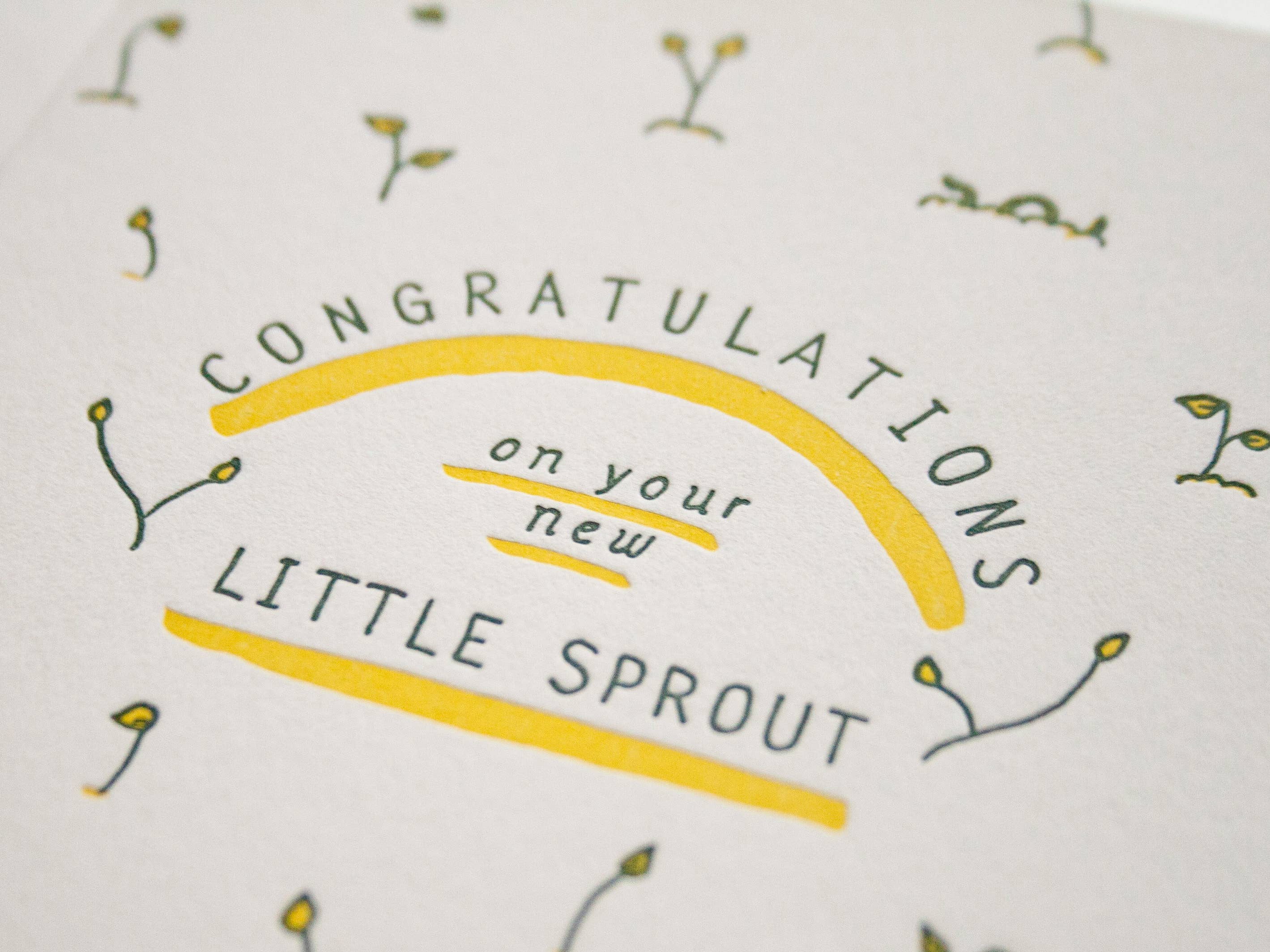 Homework Letterpress Studio – postal de bebé por atacado – Pequeno Rebento | Bebé Neutro | Cartão Tipográfico1