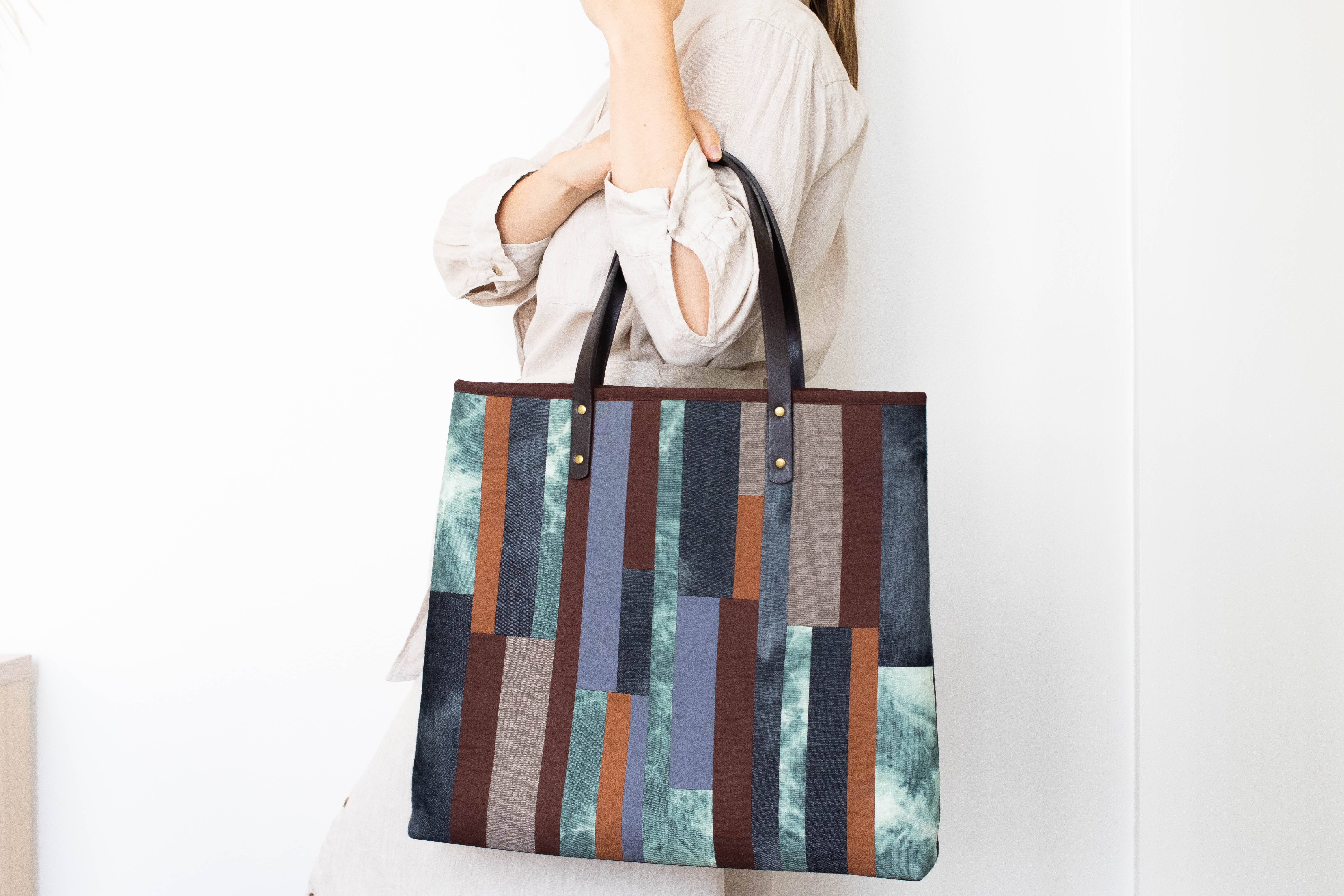 Cathayana - Wholesale Tote Bag - Women's - Patchwork Tote Bag, Brown3