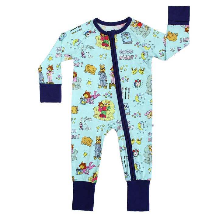 Blue Multi Good Night Arthur™ Bamboo Convertible Baby Pajamas for wholesale on Faire0